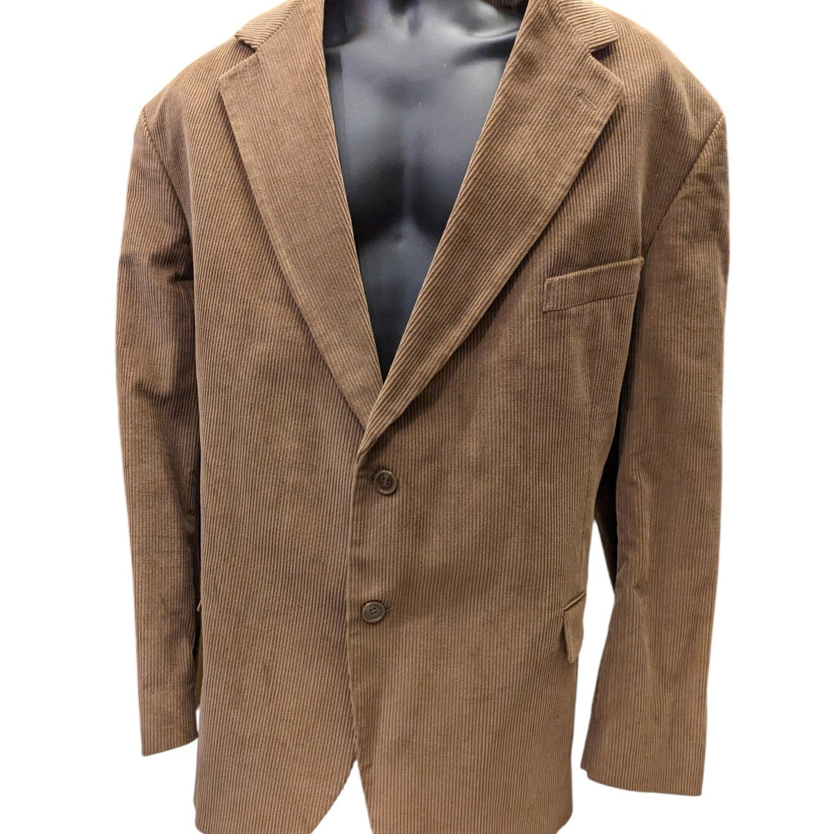 Croft Barrow Blazer Mens 50R Tan Corduroy 2 Button Classic Fit Jacket Sport Coat