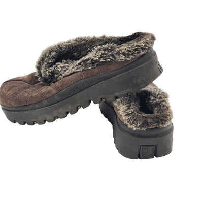 Skechers Shoes Womens 11 Fur Slip On Comfort Slippers Traction Cottagecore 46330