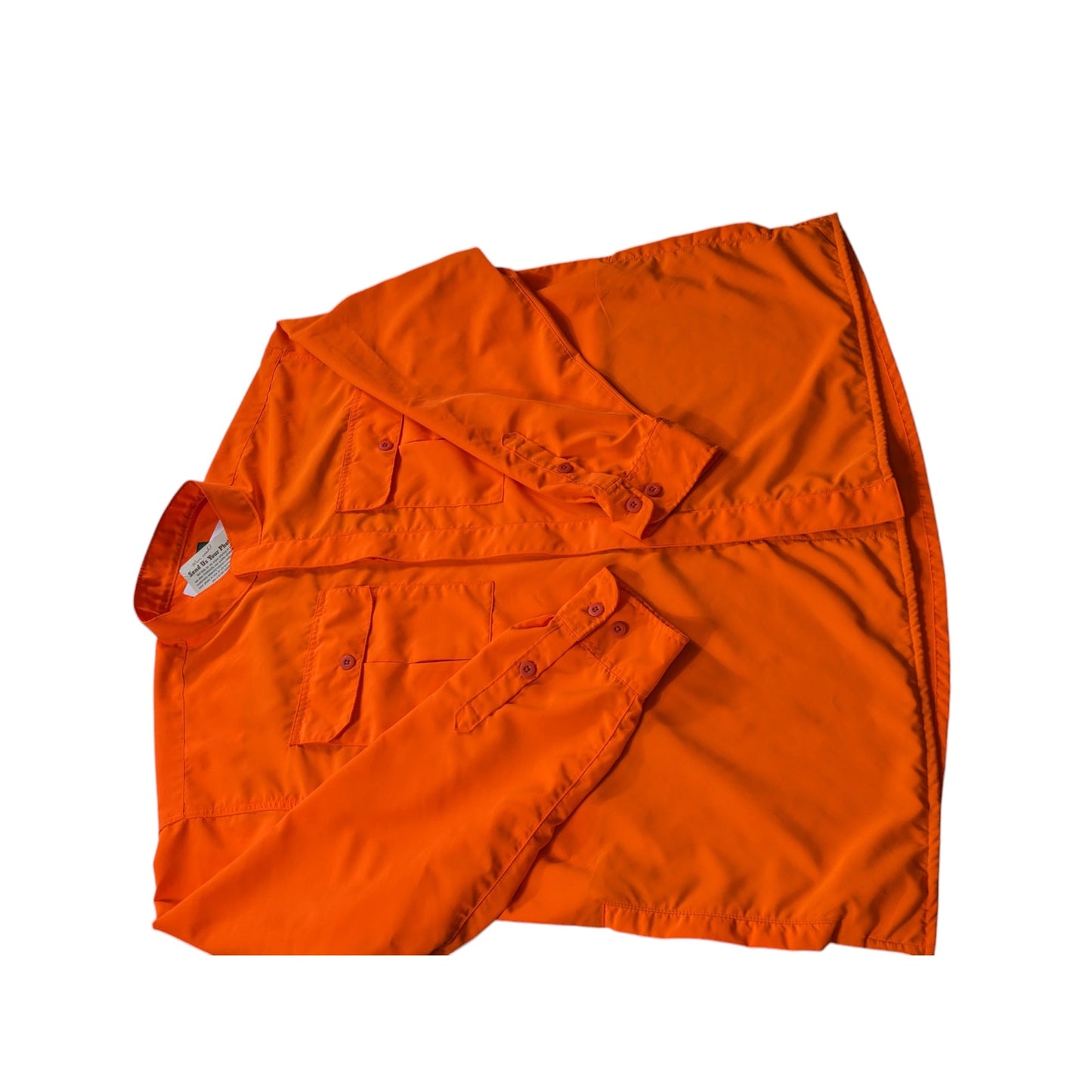 Cabelas Blaze Orange Hunting Shirt Mens 2XL Button Up Mesh Lined Outdoor Hiking