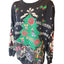 Holiday Time Christmas Sweatshirt Womens Large Ugly Xmas Sweater Tree Snowflakes