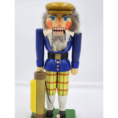 Vintage Nutcracker Golfer Beard Blue Yellow Plaid Trousers Country Club 13"