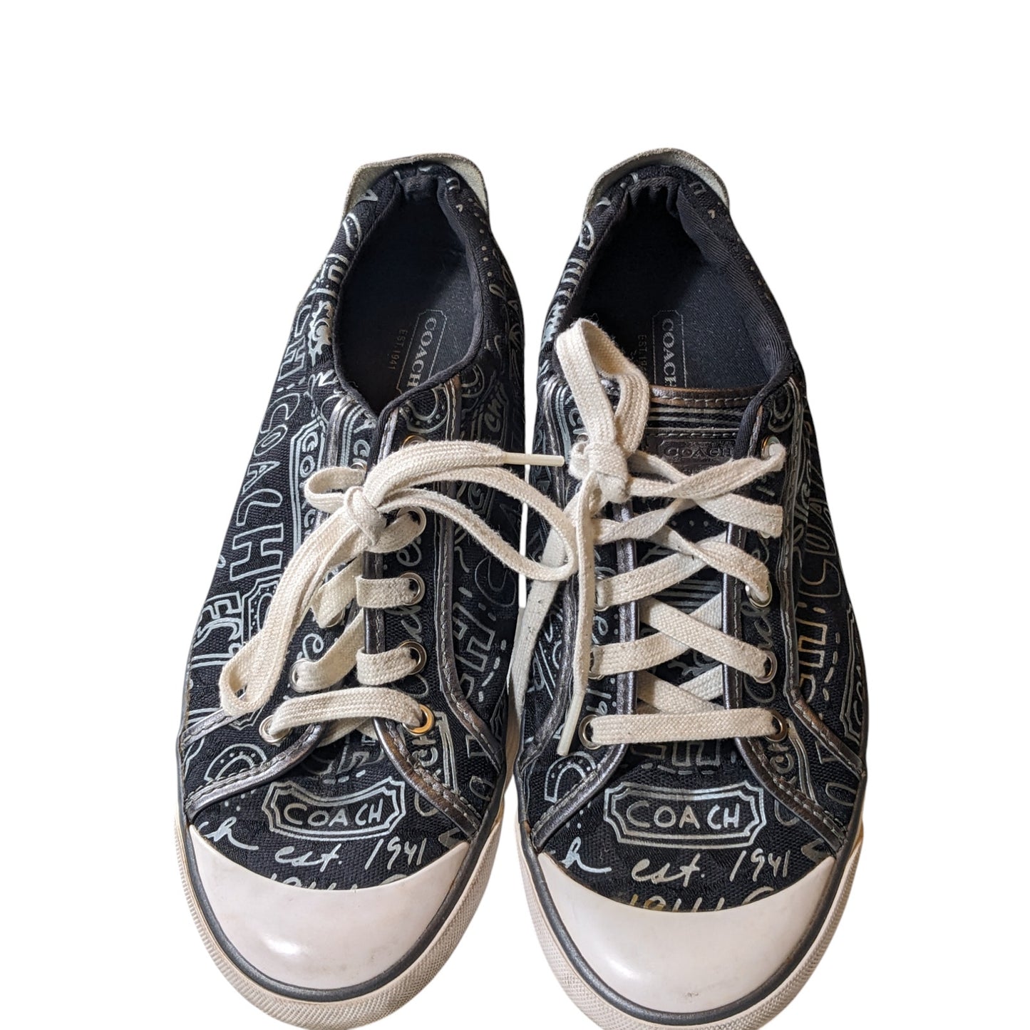 Coach Shoes Barrett Womens 10B Canvas Sneakers Lace Up Low Top Streetwear Style