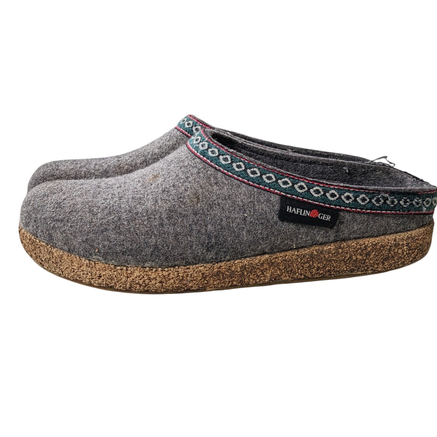 Haflinger Clogs Slipper Womens 8 US EU 39 Gray Wool Felt Cork Sole Cozy Boho