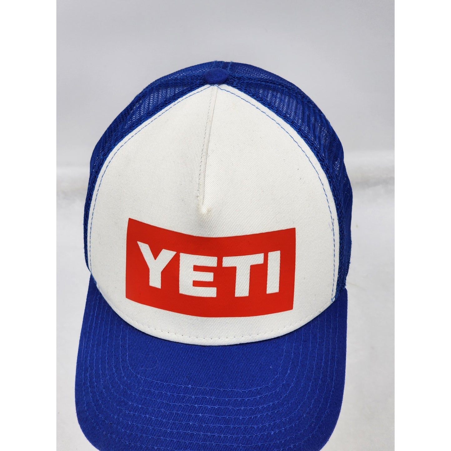 Yeti Hat Snapback Trucker Cap Mesh Two Tone Color Blue Brim Built Wild Netplus