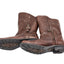 UGG Boots Women 8 Brown Leather Mid Shearling Line Side Zip Winter Bellevue 5745