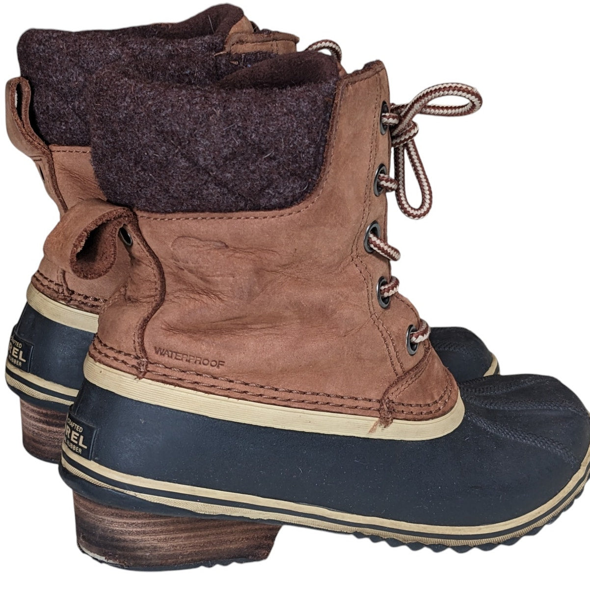 Sorel Boots Womens 8.5 Waterproof Snow Rubber Slimpack Duck Hiking NL3058-282