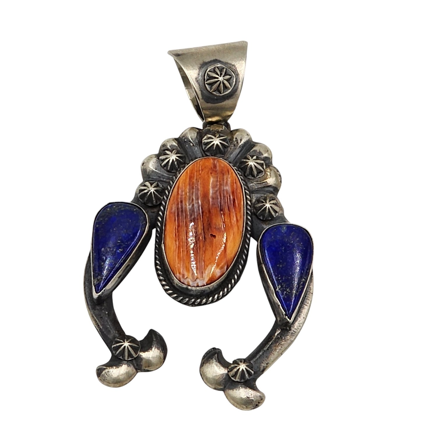 Chimney Butte Navajo Jewelry Spiny Oyster Lazuli Native American Naja Pendant