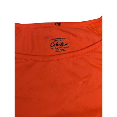 Cabelas Blaze Orange Hunting Shirt Mens 2XL Nylon Camo Lightweight Long Sleeve