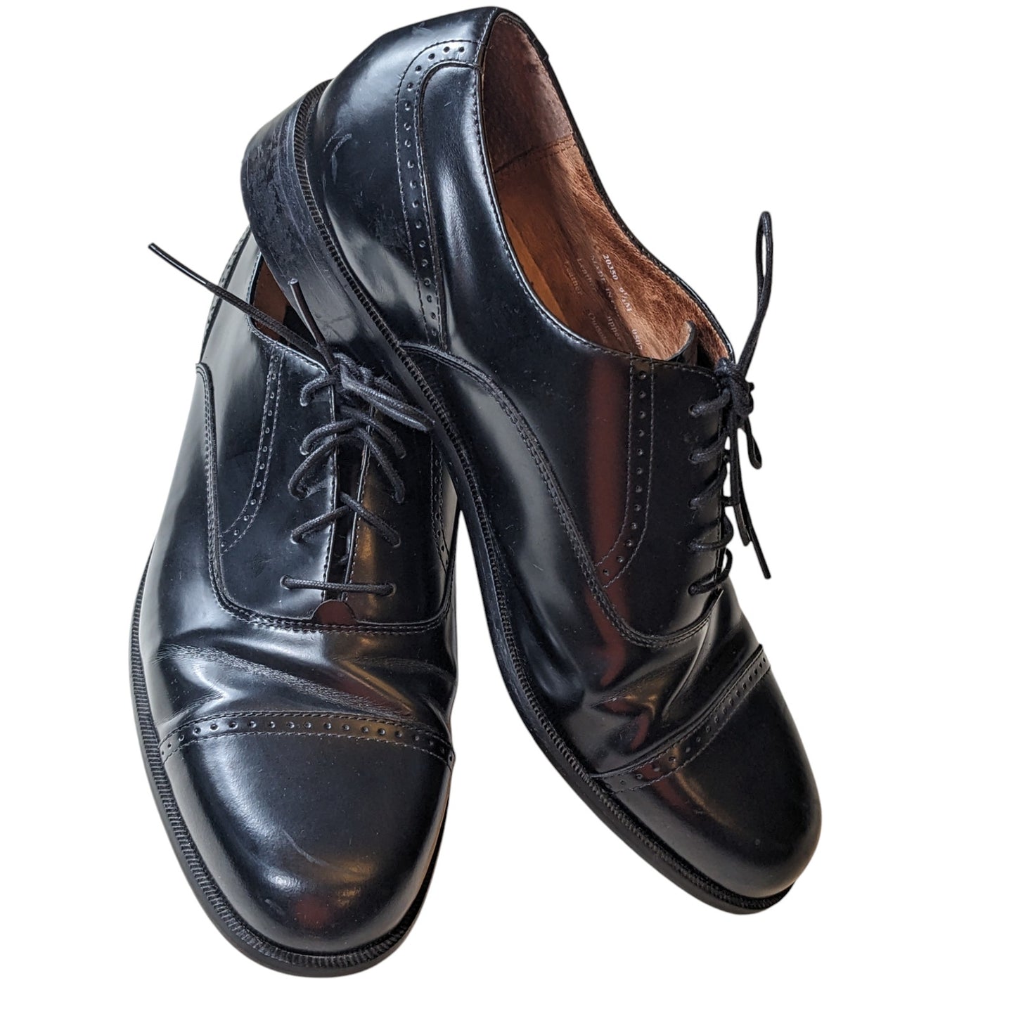 Bostonian Shoes Classic First Flex Men 9.5 Leather Oxford Cap Toe Brogue Classic