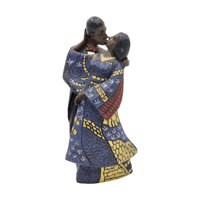 Lovers Embrace Couple Kissing Figurine Statue Boho African Romantic Wedding 10"