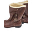 UGG Boots Women 8 Brown Leather Mid Shearling Line Side Zip Winter Bellevue 5745