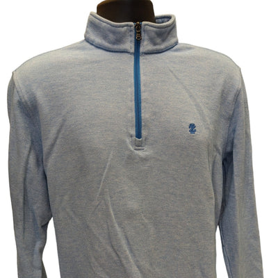 IZOD Pullover Sweater Mens Medium Light Blue Quarter Zip Athletic Sweatshirt