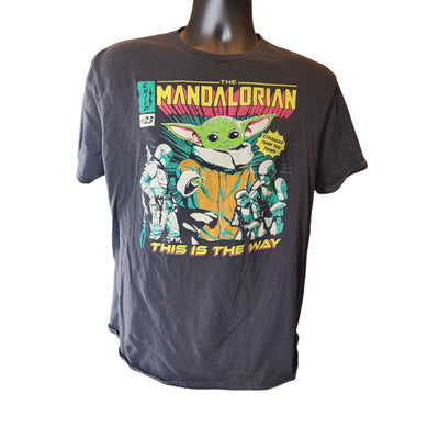 Mad Engine Star Wars T Shirt Mens Large Mandalorian Baby Yoda Graphic Tee Shirt