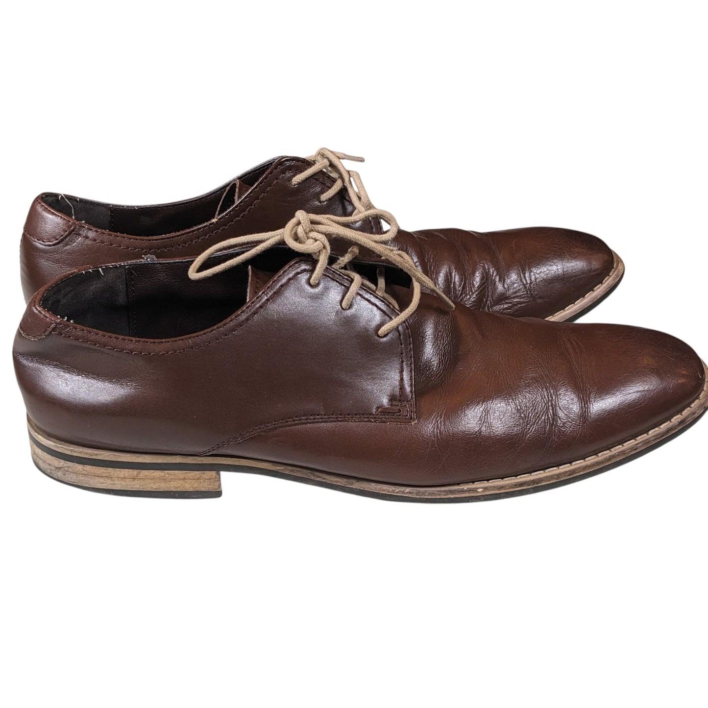 Steve Madden Shoes Oxford Mens Size 9.5 Brown Leather Casual Dress Lace Up