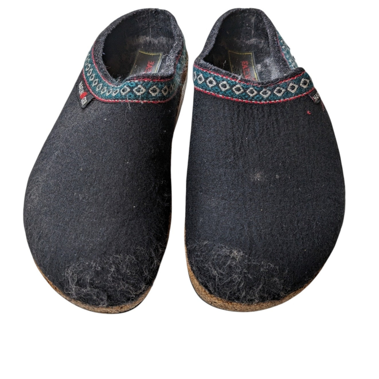 Haflinger Shoes Grizzly Wool Slippers Clogs Womens 37 US 6 Slip On Embroidered