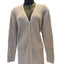 Andrea Behar Womens Large Beige Ribbed Knit Long Cardigan Sweater V Neck Cozy