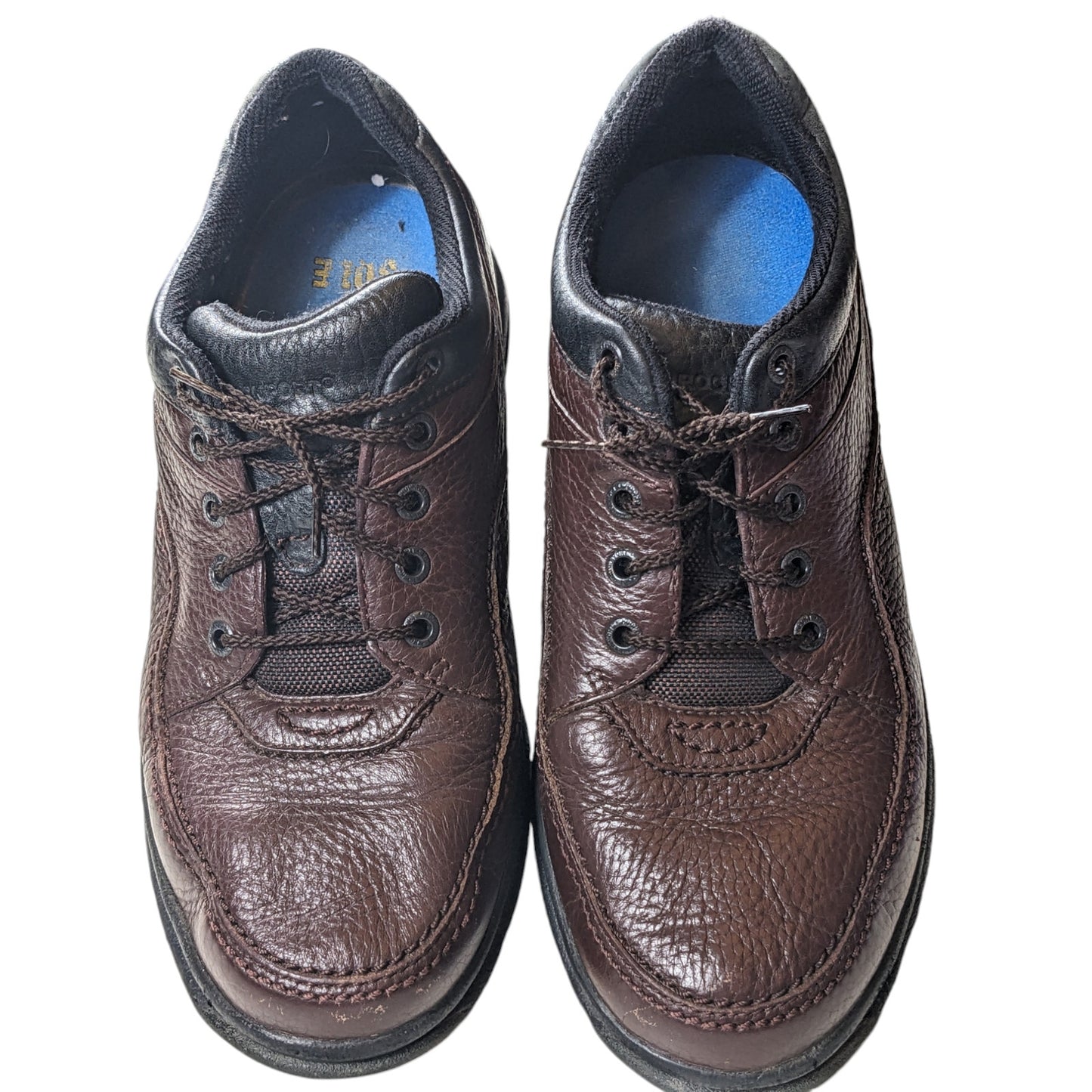 Rockport Shoes Mens 9.5W Lace Up Pro Walker Brown Leather Walking Comfort MWT11W