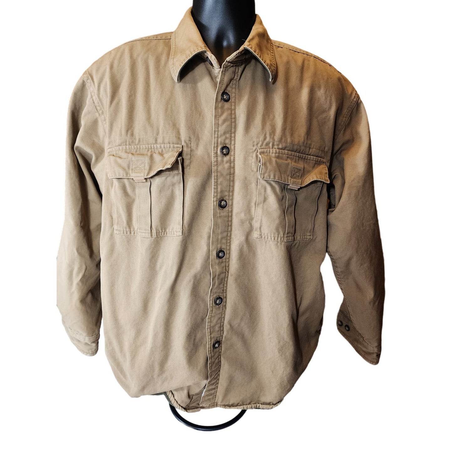 Arrow Shirt Mens Medium Brown Outdoor Workwear Casual Long Sleeve Button Up