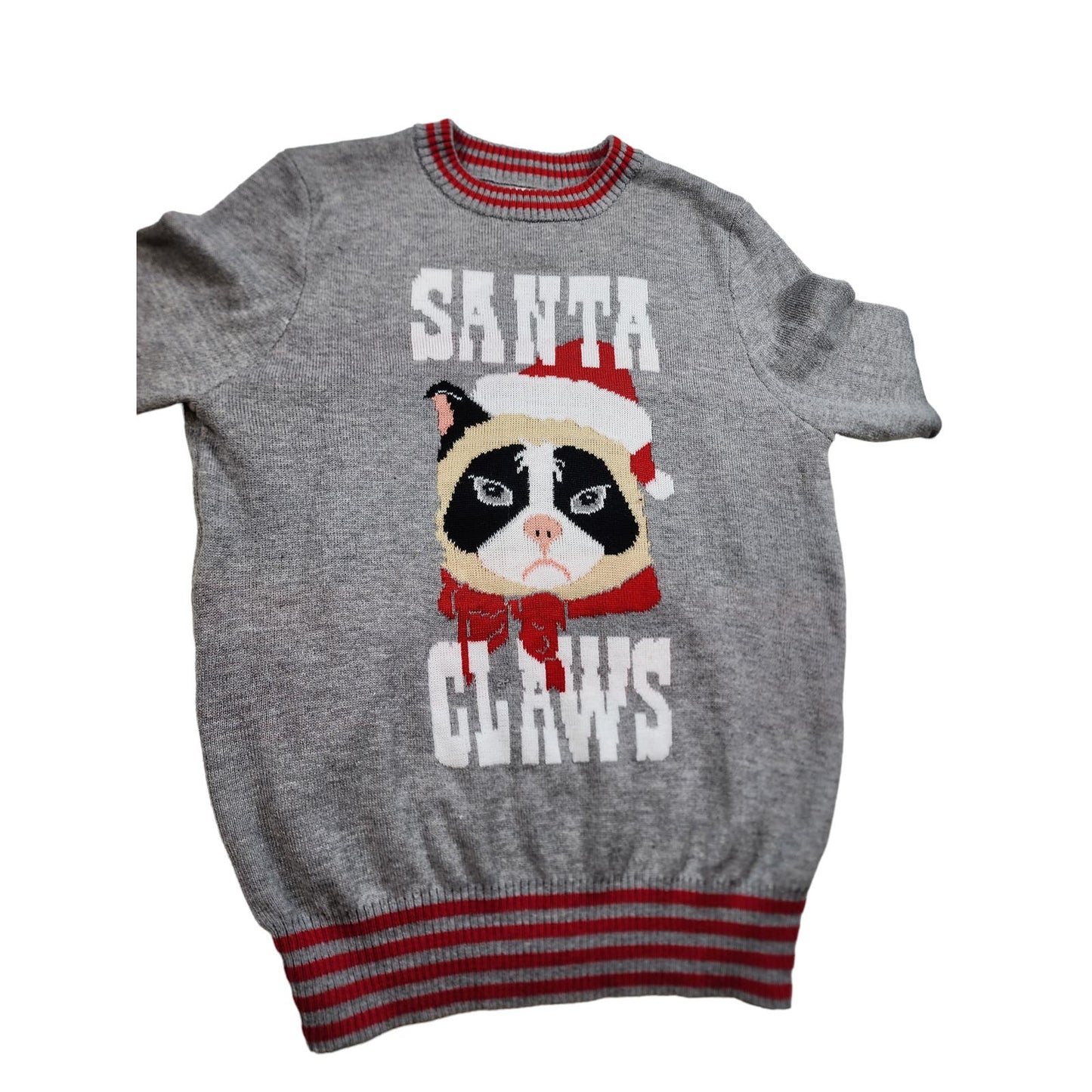 Tipsy Elves Sweater Mens XL Santa Claws Grumpy Cat Ugly Christmas Novelty Humor