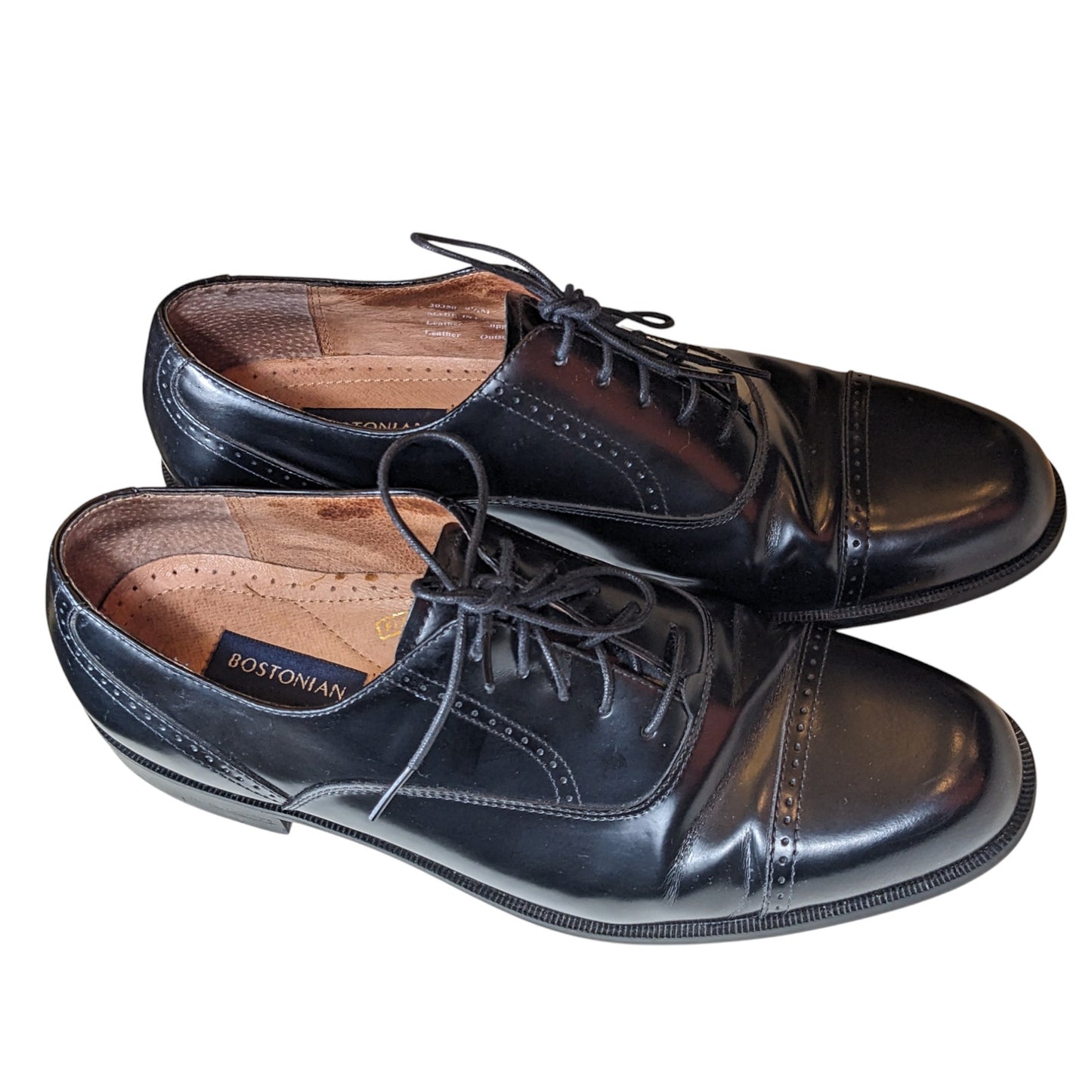 Bostonian Shoes Classic First Flex Men 9.5 Leather Oxford Cap Toe Brogue Classic