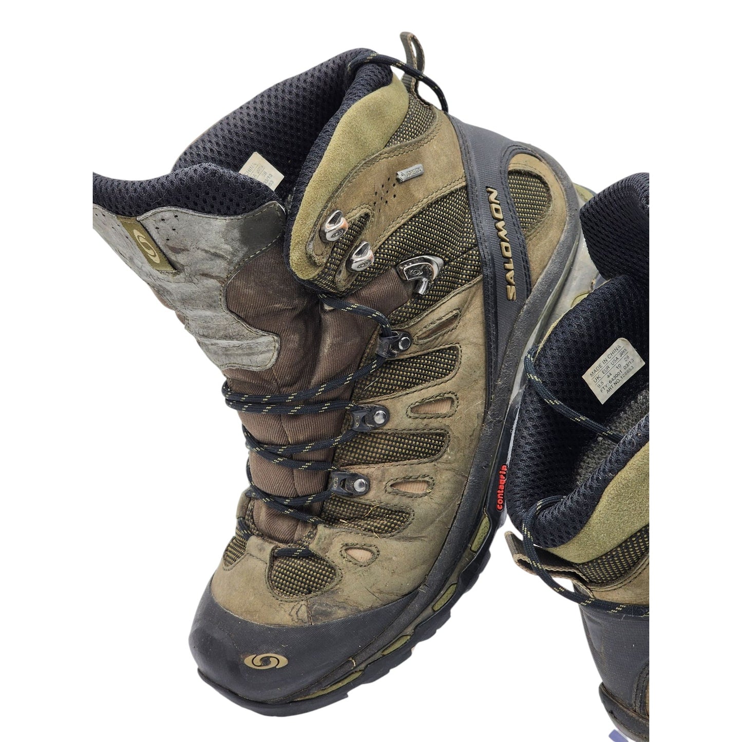 Salomon Boots Men 10 Gore Tex Hiking Waterproof Outdoor Shoes Contagrip High Top