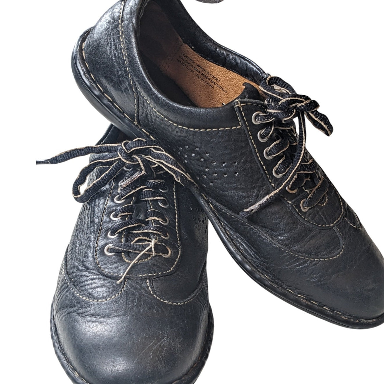 Born Shoes Womens 8.5 40 EU Leather Comfort Oxfords Black Lace Up Casual Walking