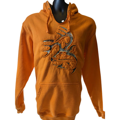 Legendary Whitetails Hoodie Outfitter Mens Medium Orange Camo Antler Sweatshirt