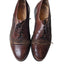 Johnston & Murphy Shoes Mens 7M Leather Woven Oxford Dress Wingtip Cap Toe Italy