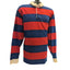 PacSun Rugby Shirt Mens XL Striped Polo Long Sleeve Blue Red Preppy y2k Retro