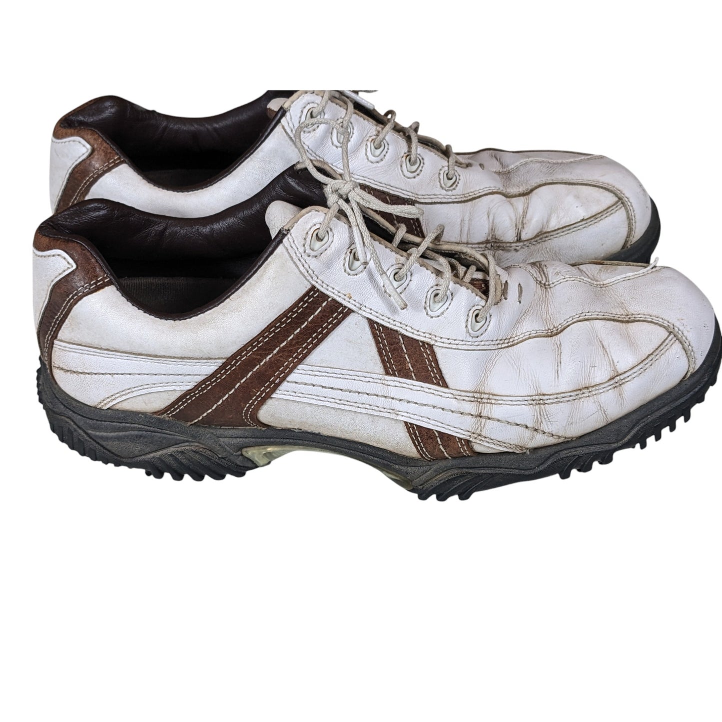 FootJoy Contour Series Men 10.5m Golf Shoe White Leather Soft Spikes Comfort Fit