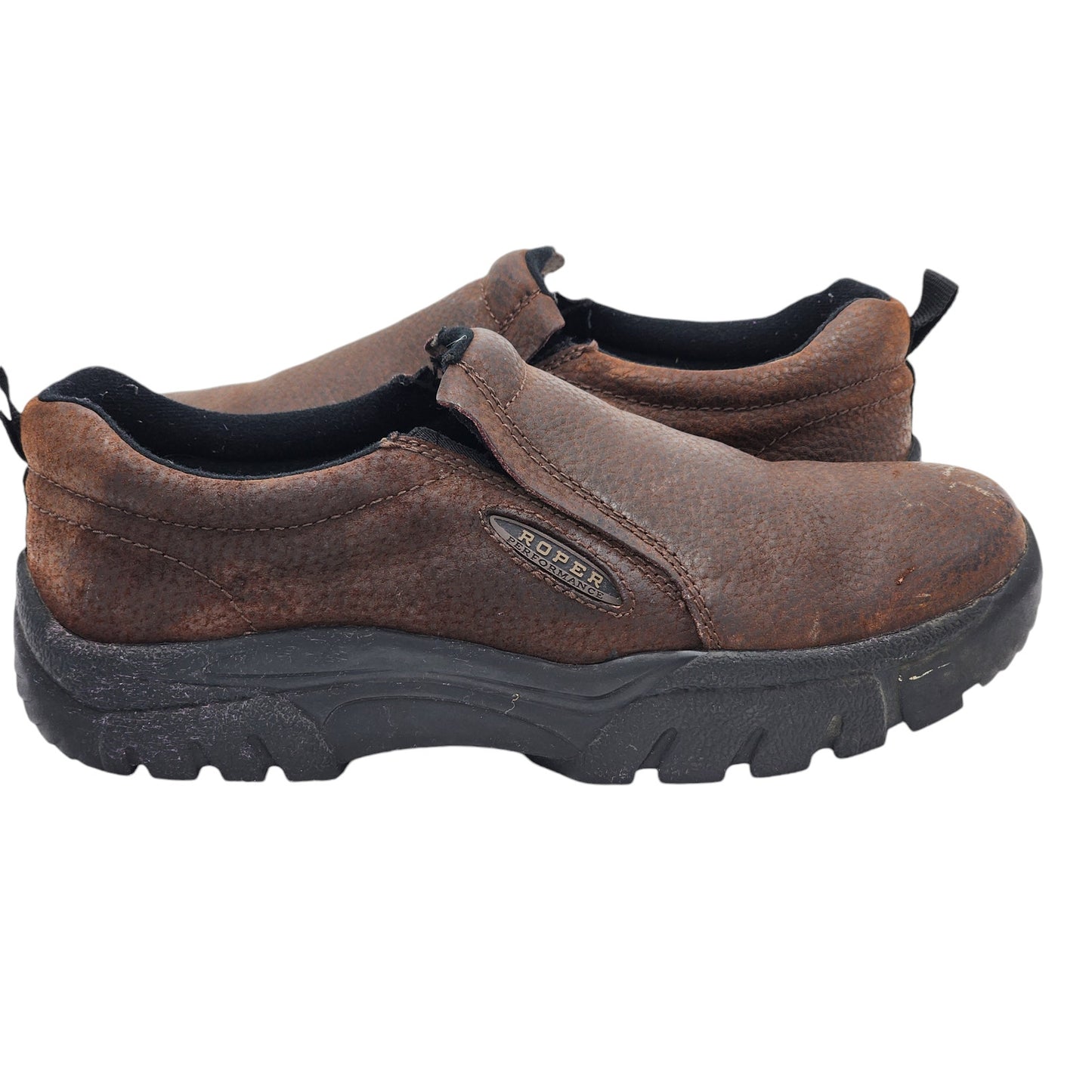 Roper Shoes Mens 13 Performance Leather Slip On Rugged Workwear Outdoor Western