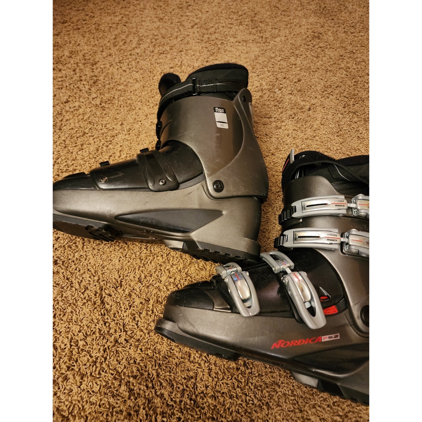 Nordica Ski Boots Down Hill F5.2  Black Gray Flex Index 65 Men 9.5 315mm 270-275