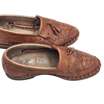 Vintage Super Aztec Mens Size 10 Genuine Leather Huarache Loafers Made in Mexico
