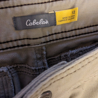 Cabelas Cargo Pants Womens 12 Khaki Beige Trousers Hiking Adventure Belt Loops