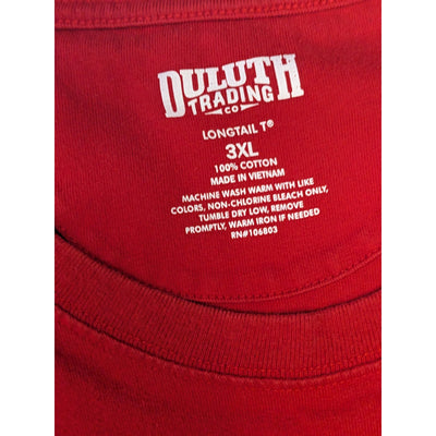 Duluth Trading T Shirt Mens 3XL Red Longtail Short Sleeve Tee Casual Workwear