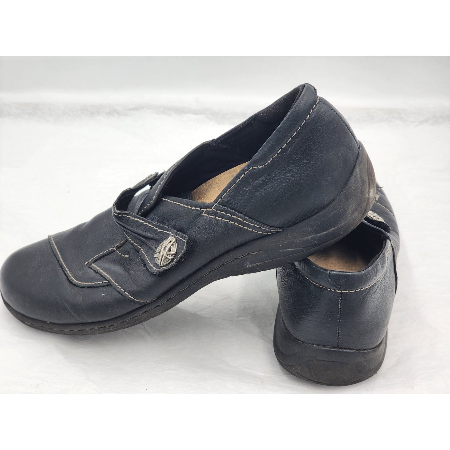 Earth Origins Shoes Womens 12B Savin Leather Comfort Cushioned Clogs Walking