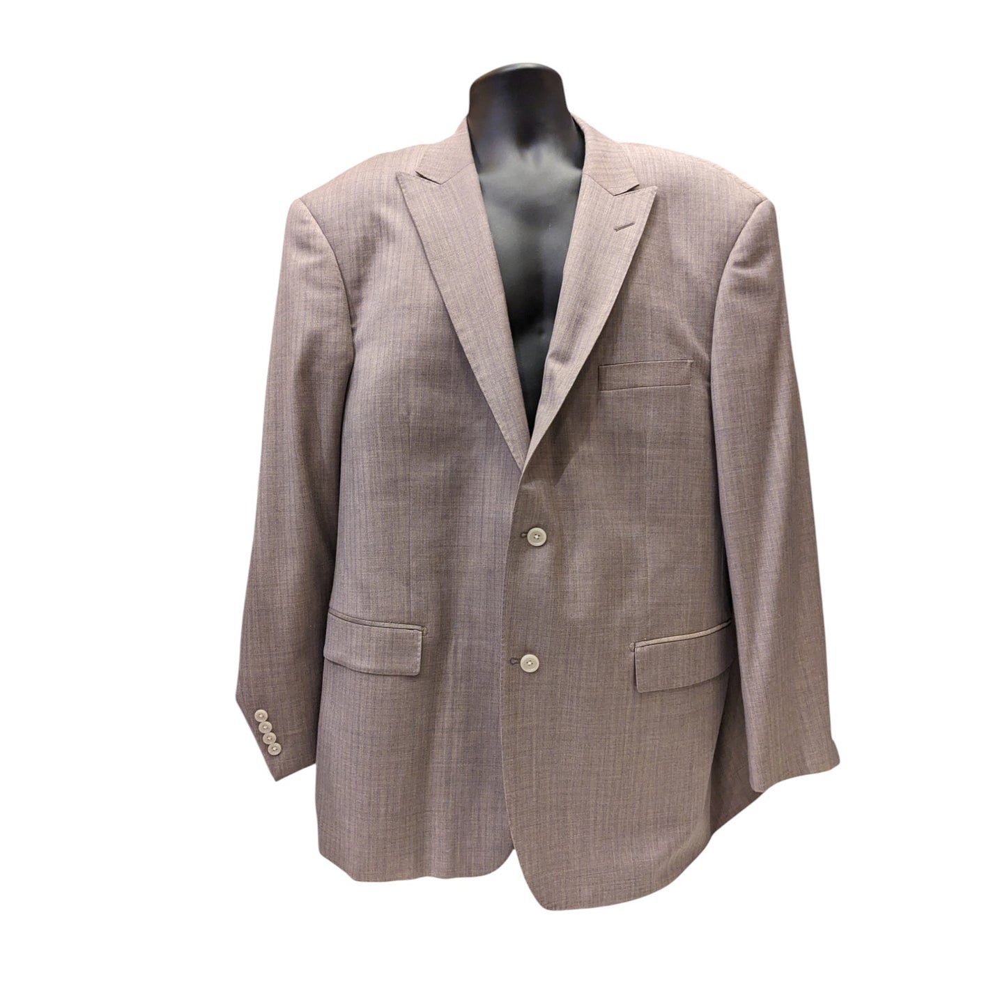 Paul Fredrick Mens 50R/45W Taupe Wool Blazer Suit Jacket Classic Fit 2 Button