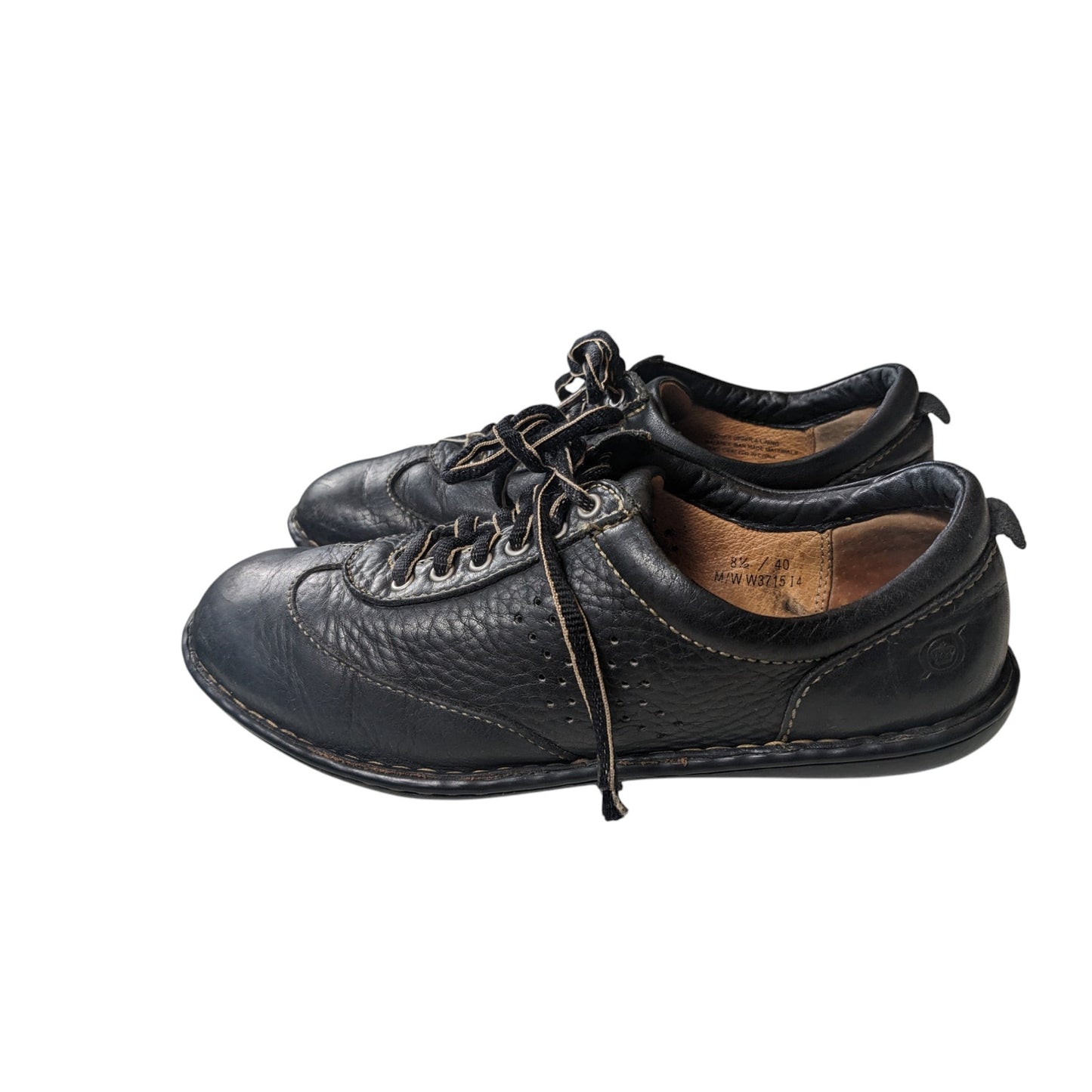 Born Shoes Womens 8.5 40 EU Leather Comfort Oxfords Black Lace Up Casual Walking