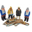 Hand Carved Fishermen Figurine Set Nautical Sweden Coastal Maritime Folk Art 6"