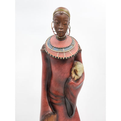 Stacy Bayne Africa Sculpture Village Life Dafina Gift Treasure Patina Tribal 21"
