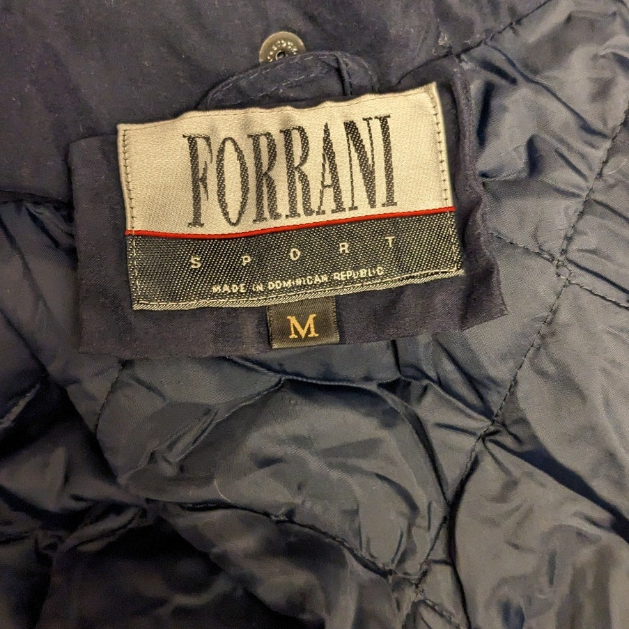 Vintage Forrani Sport Women Medium Midnight Long Parka Winter Coat Faux Fur Hood