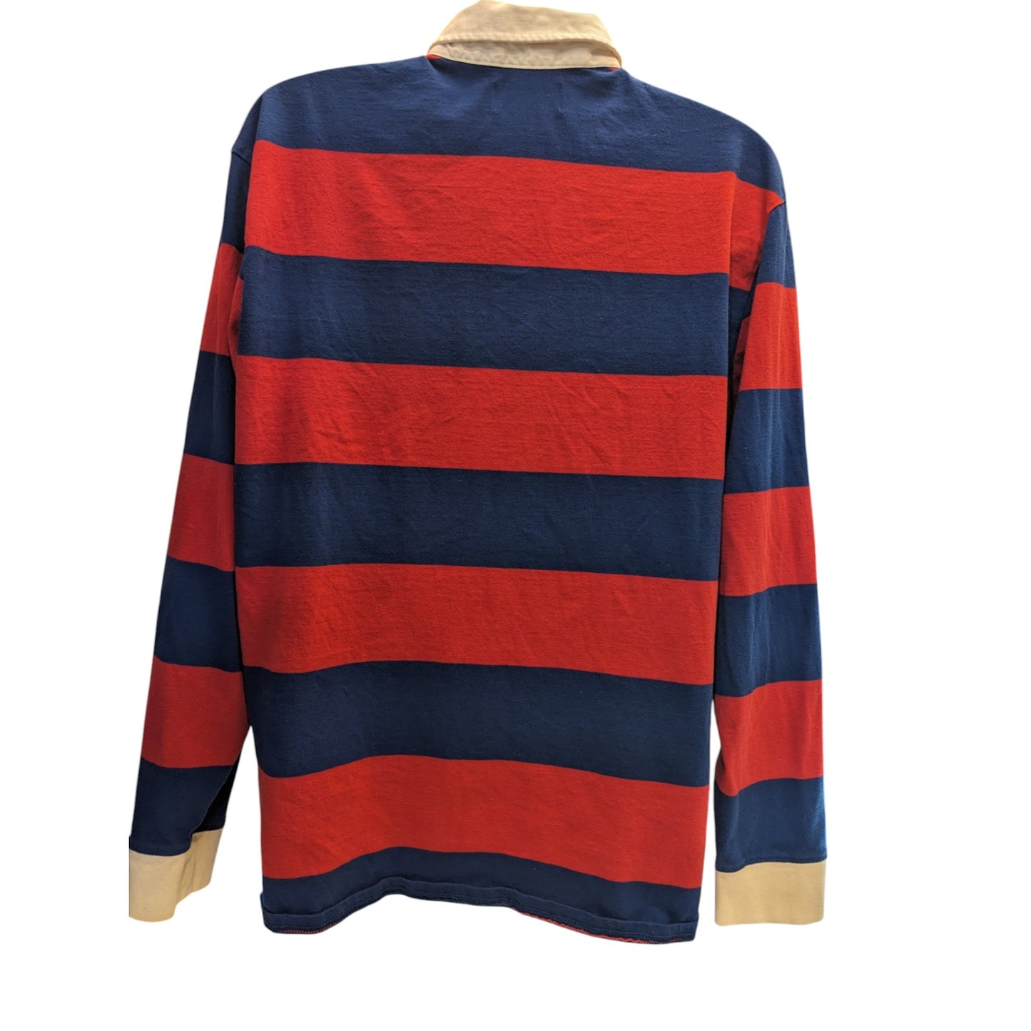 PacSun Rugby Shirt Mens XL Striped Polo Long Sleeve Blue Red Preppy y2k Retro