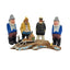 Hand Carved Fishermen Figurine Set Nautical Sweden Coastal Maritime Folk Art 6"