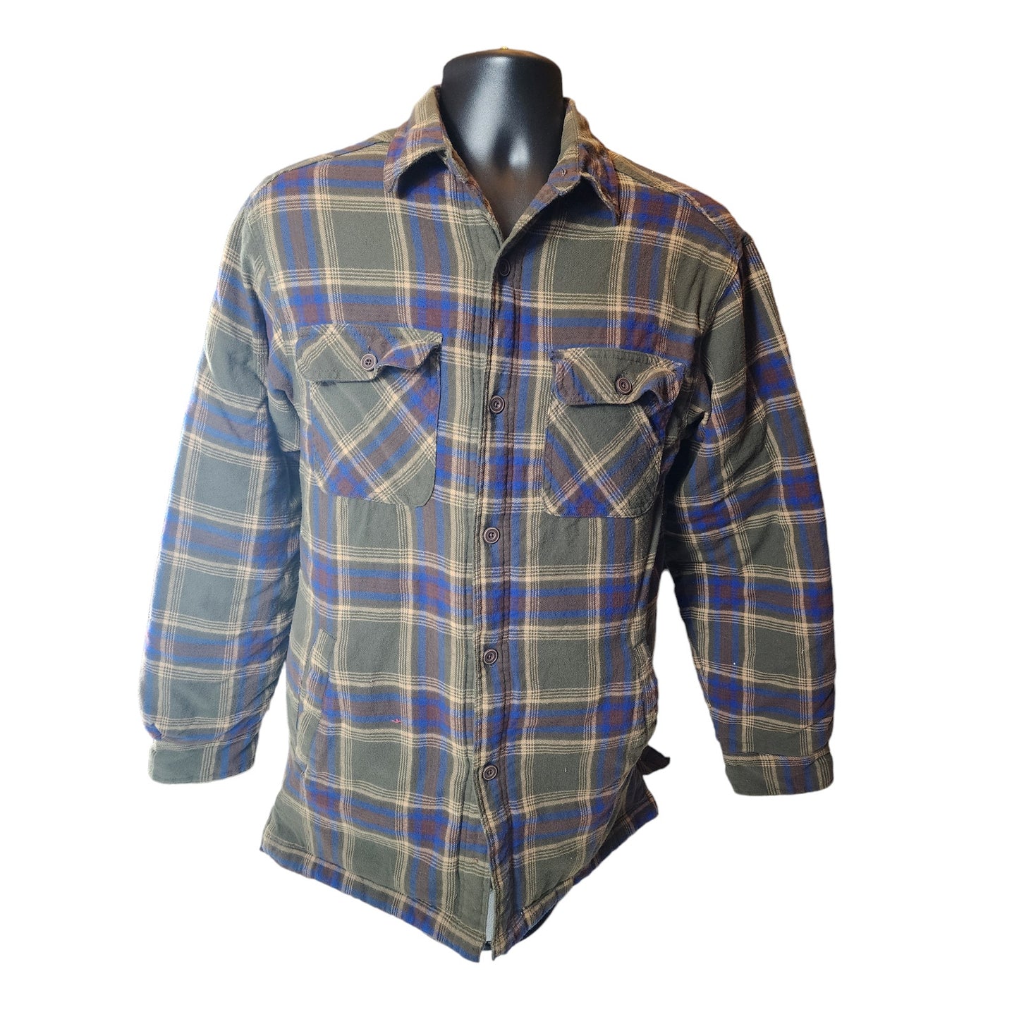 Field N Forest Plaid Flannel Shirt Mens Medium Long Sleeve Shacket Lumberjack