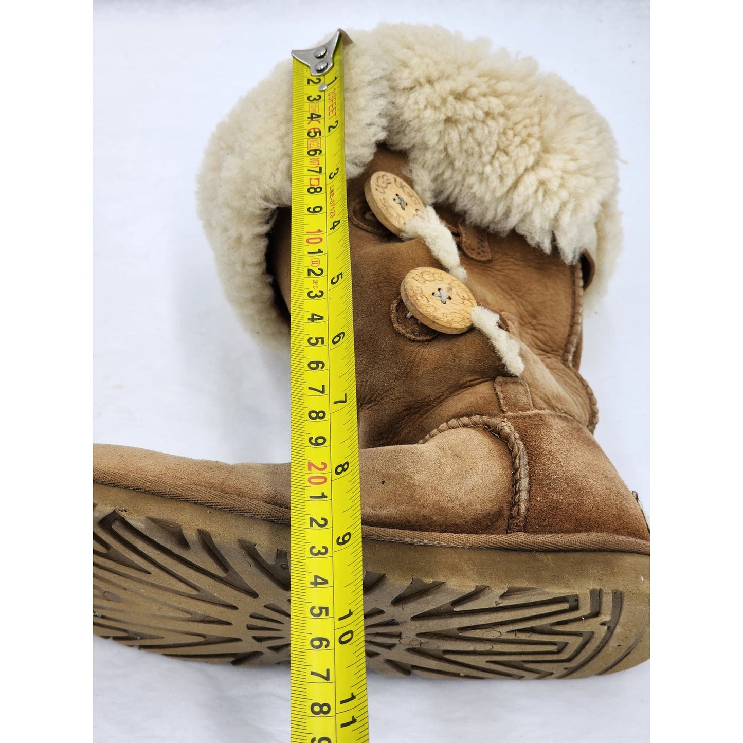 UGG Boots Womens Size 6 Bailey Short Tall Folded Chestnut Faux Fur 1873