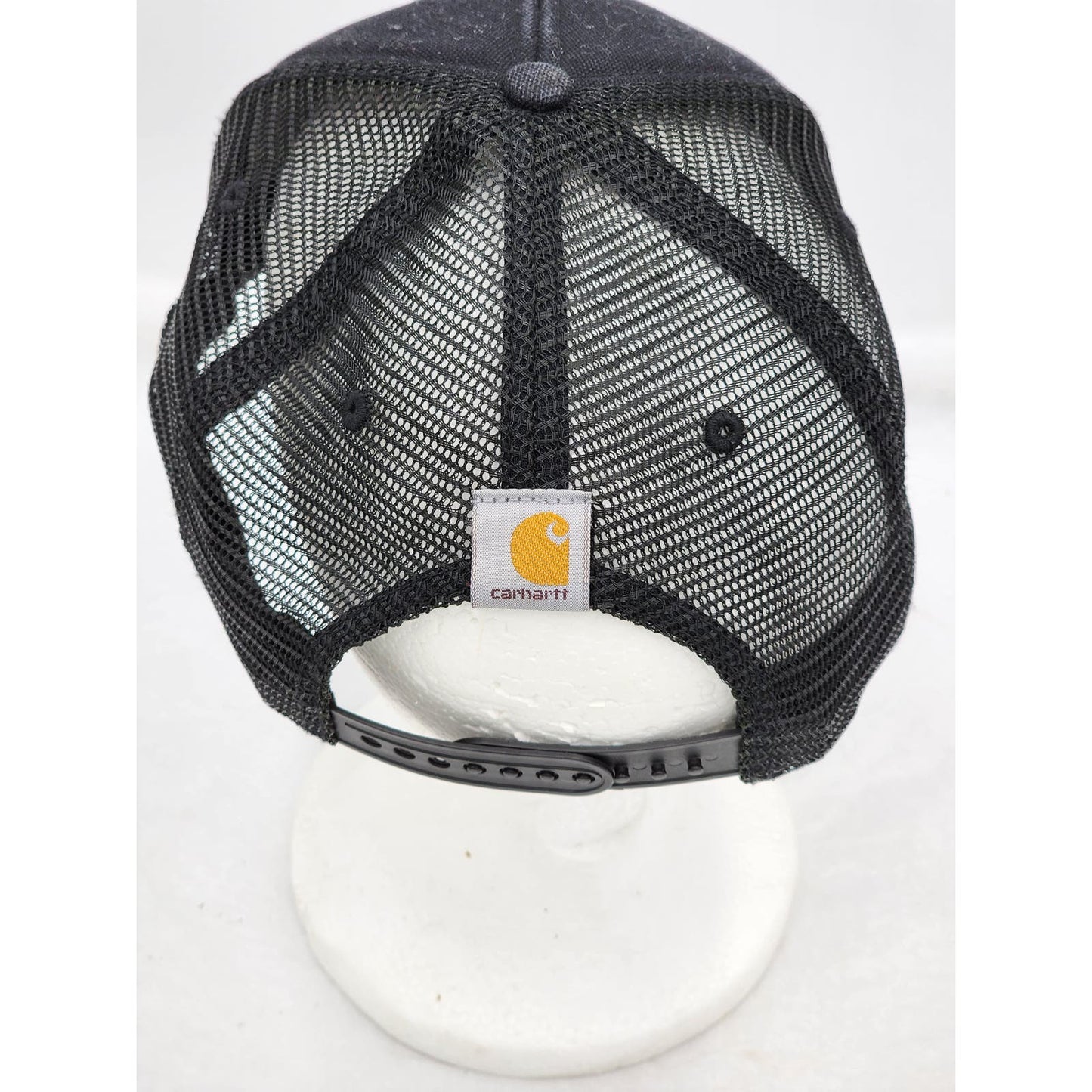 Carhartt Hat Trucker Cap Mesh Back Black Embroidered Logo Headwear Snapback
