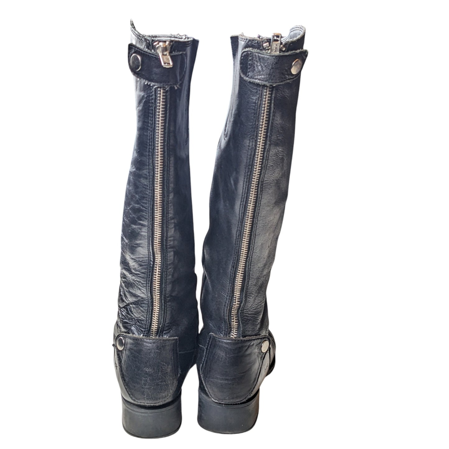 Born Boots Womens 7 Black Leather Tall Knee High Moto Riding Equestrian C07203