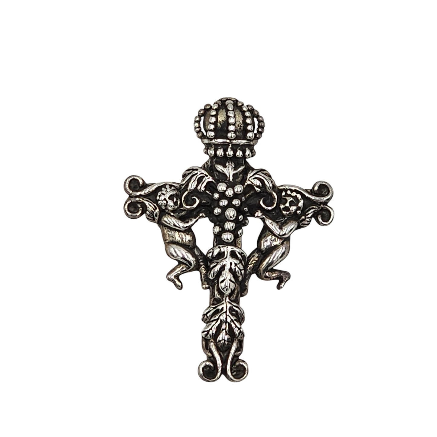 Andrea Barnett Cross Pendant Cherubim Sterling Silver Vintage Religious Jewelry