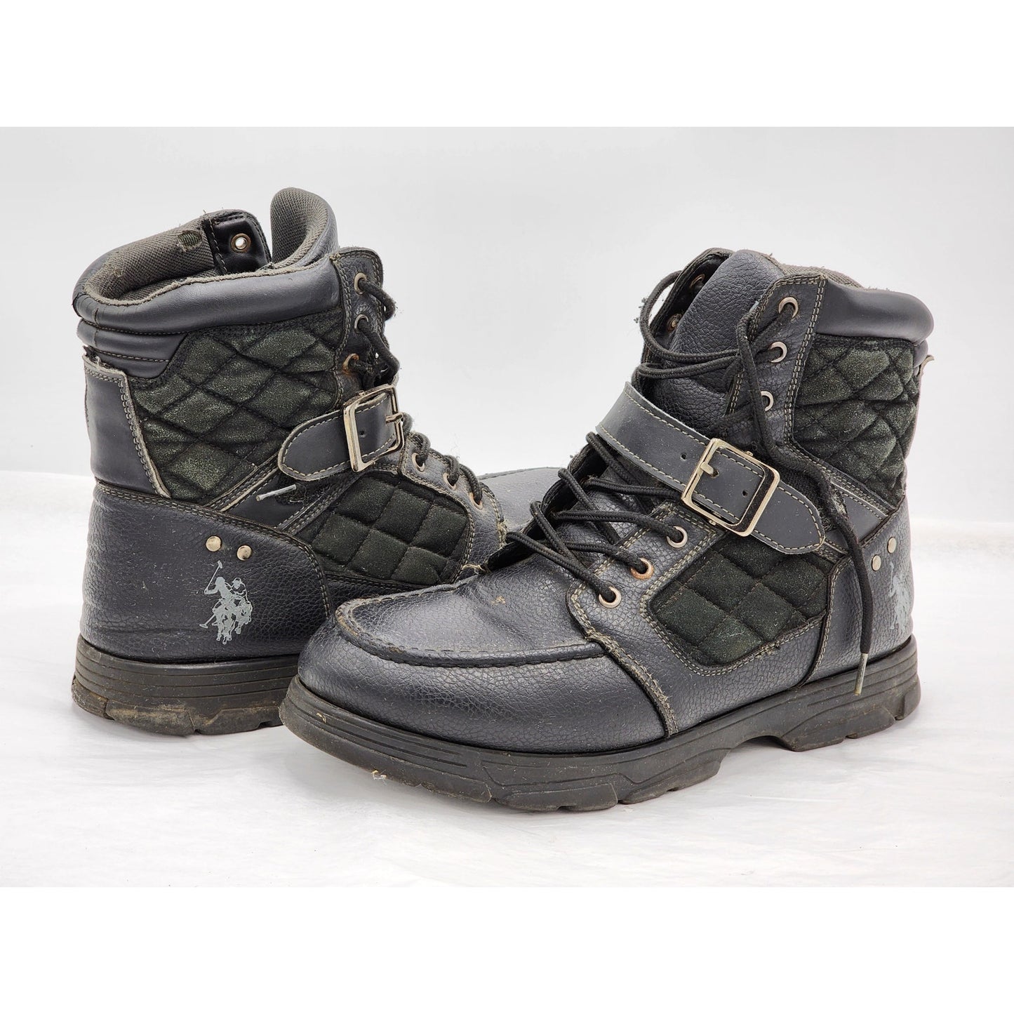 US Polo ASSN Boots Braydon Mens Size 10.5 Buckle Accent Quilted Upper Lace Up