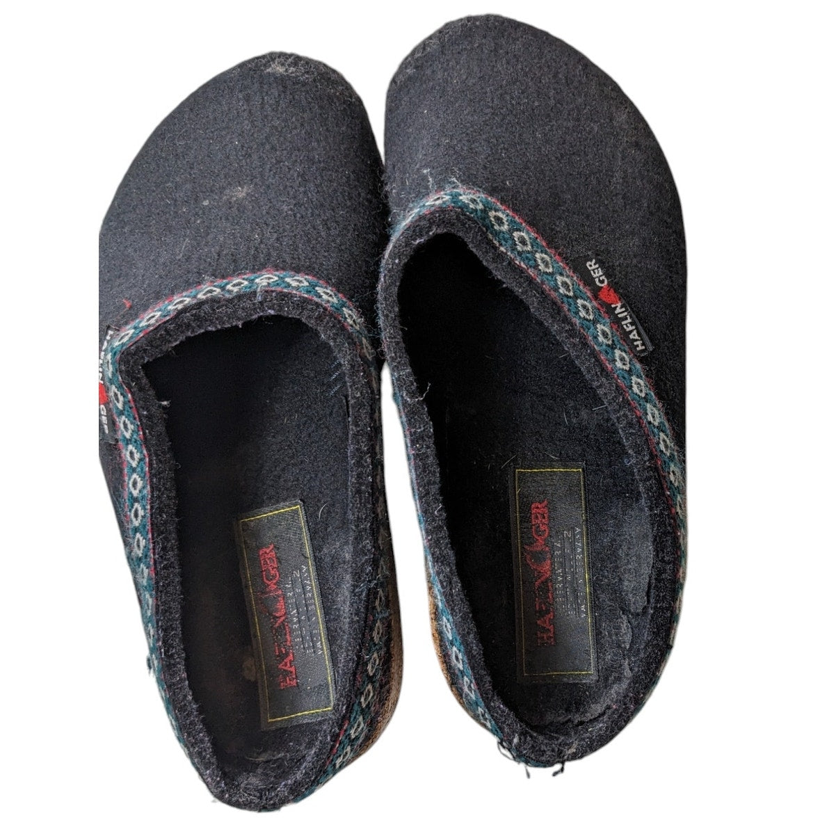 Haflinger Shoes Grizzly Wool Slippers Clogs Womens 37 US 6 Slip On Embroidered